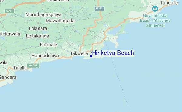 carte de localisation de Hiriketya Beach