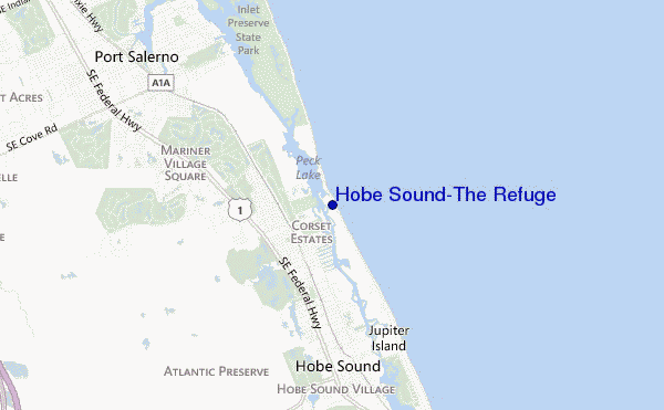 carte de localisation de Hobe Sound/The Refuge