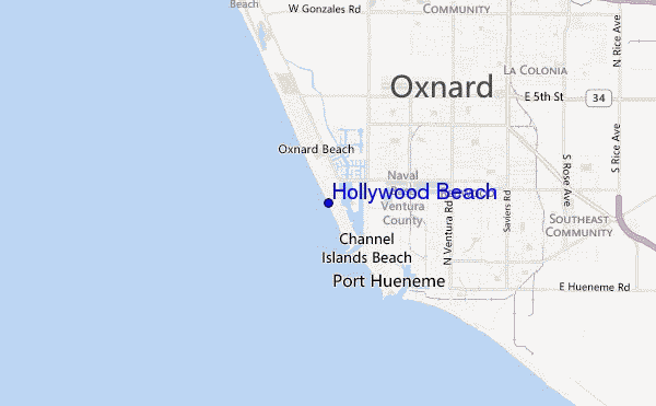 carte de localisation de Hollywood Beach