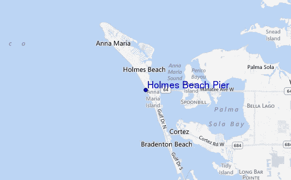 carte de localisation de Holmes Beach Pier
