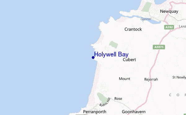 carte de localisation de Holywell Bay