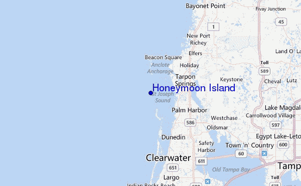 Honeymoon Island Location Map