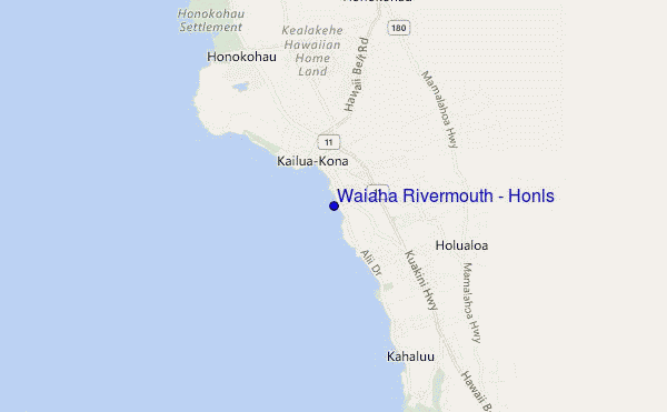 carte de localisation de Waiaha Rivermouth / Honls