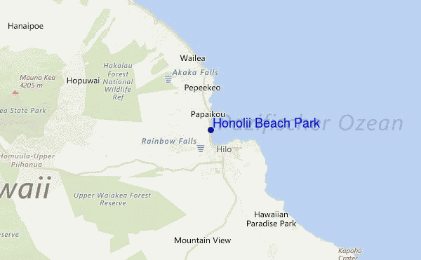 Honolii Beach Park Location Map