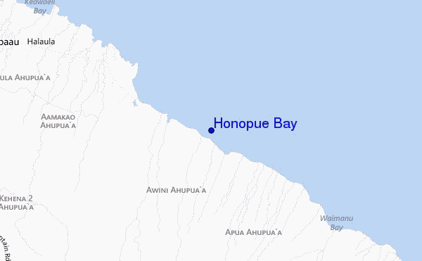 carte de localisation de Honopue Bay