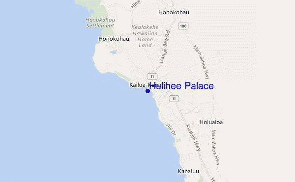 carte de localisation de Hulihee Palace