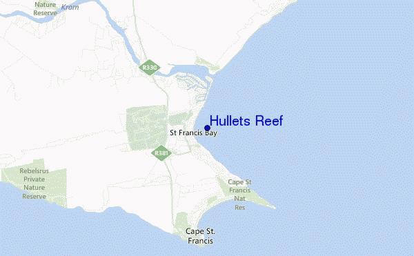 carte de localisation de Hullets Reef