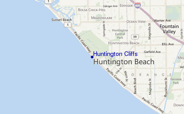 carte de localisation de Huntington Cliffs