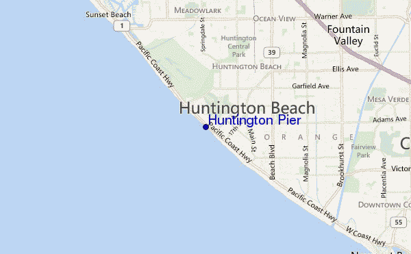 carte de localisation de Huntington Pier