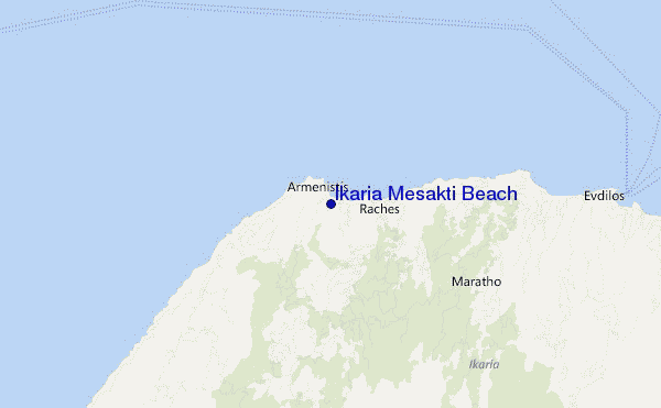 carte de localisation de Ikaria Mesakti Beach