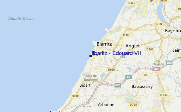 carte de localisation de Ilbaritz - Edouard VII