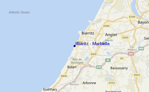 carte de localisation de Ilbaritz - Marbella