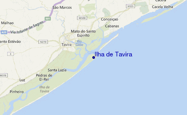 carte de localisation de Ilha de Tavira