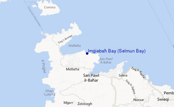 carte de localisation de Imġiebaħ Bay (Selmun Bay)