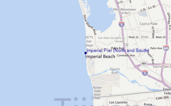 carte de localisation de Imperial Pier (North and South)