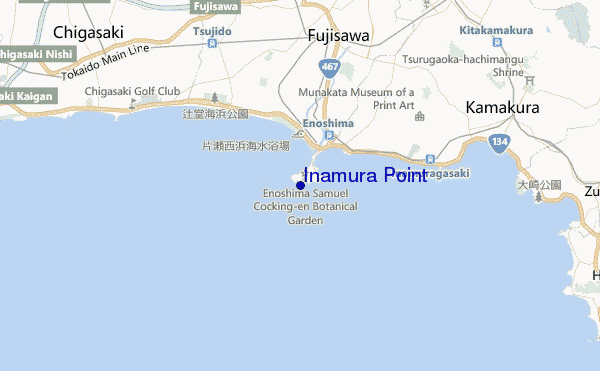carte de localisation de Inamura Point