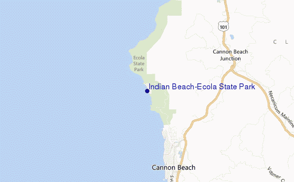 carte de localisation de Indian Beach/Ecola State Park
