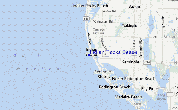 carte de localisation de Indian Rocks Beach