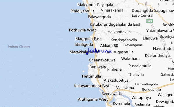 carte de localisation de Induruwa