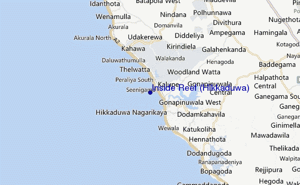 carte de localisation de Inside Reef (Hikkaduwa)