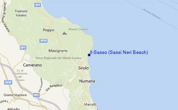 carte de localisation de Il-Sasso (Sassi Neri Beach)
