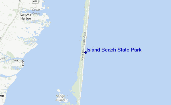 carte de localisation de Island Beach State Park
