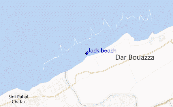 carte de localisation de Jack beach