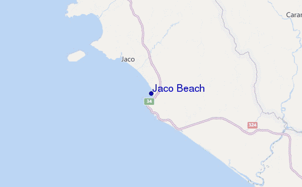 carte de localisation de Jaco Beach