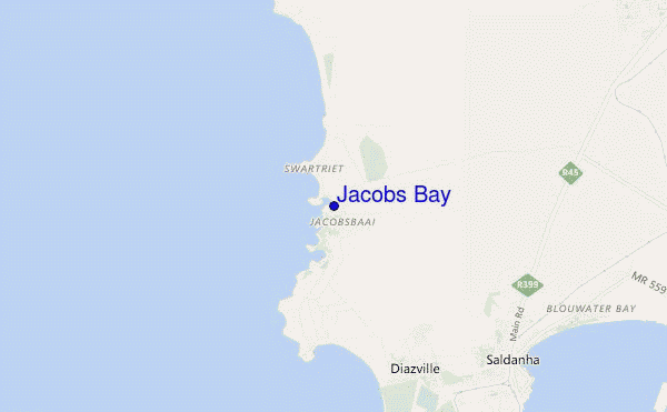 carte de localisation de Jacobs Bay
