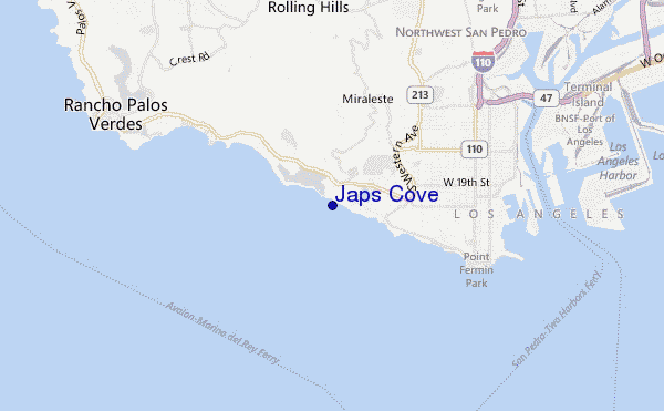 carte de localisation de Japs Cove