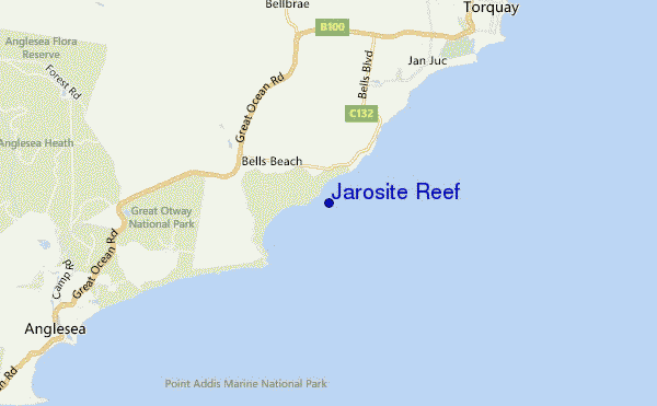 carte de localisation de Jarosite Reef