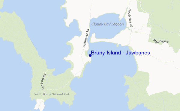 carte de localisation de Bruny Island - Jawbones