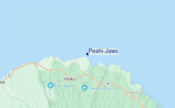 carte de localisation de Peahi/Jaws