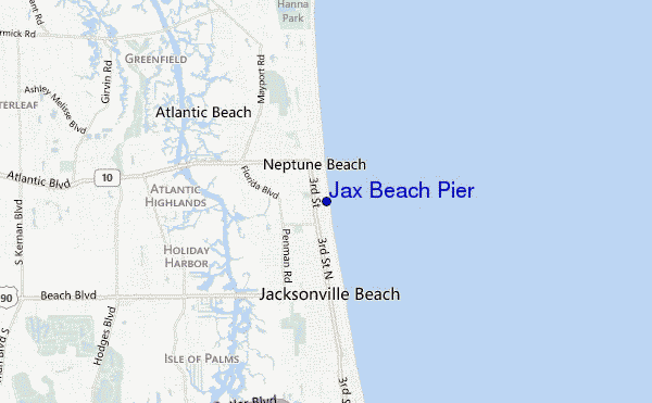 carte de localisation de Jax Beach Pier