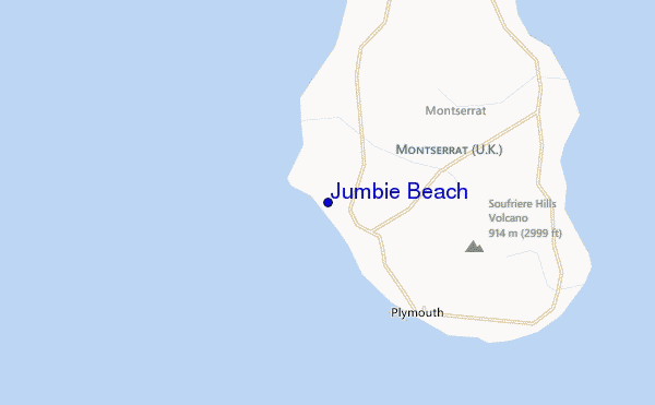 carte de localisation de Jumbie Beach