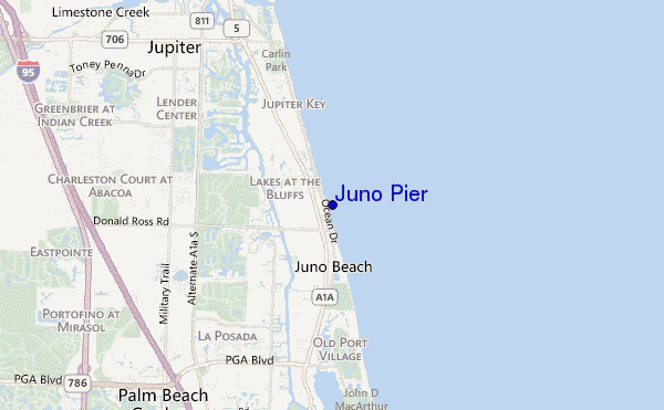 carte de localisation de Juno Pier