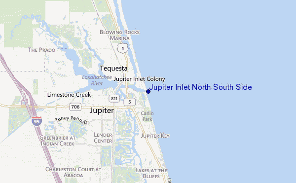 carte de localisation de Jupiter Inlet North South Side