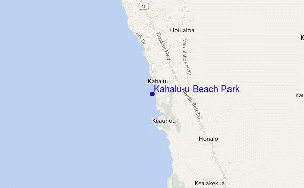 carte de localisation de Kahalu'u Beach Park