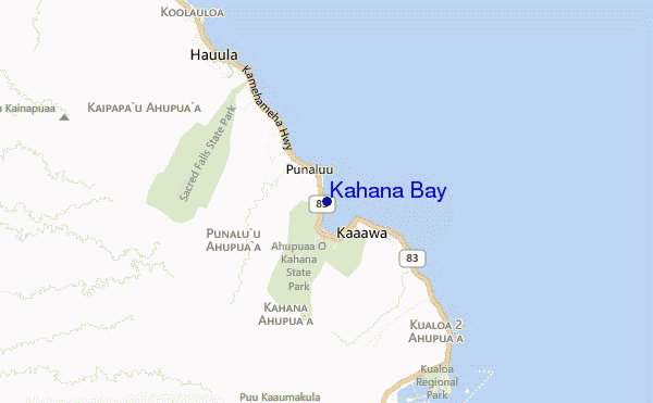 carte de localisation de Kahana Bay