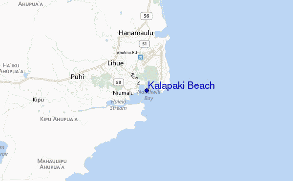 carte de localisation de Kalapaki Beach