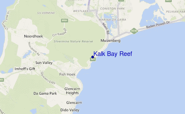 carte de localisation de Kalk Bay Reef