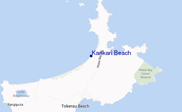 carte de localisation de Karikari Beach