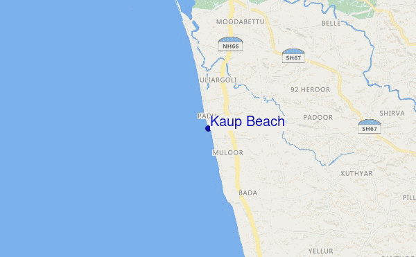 carte de localisation de Kaup Beach