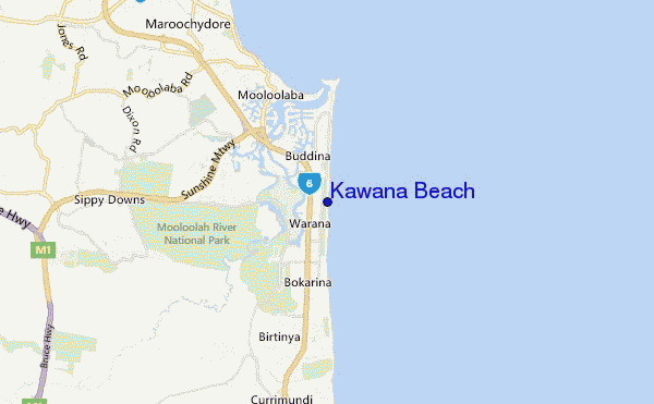 carte de localisation de Kawana Beach
