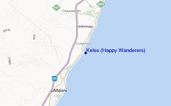 carte de localisation de Kelso (Happy Wanderers)
