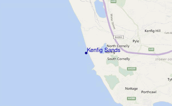 carte de localisation de Kenfig Sands