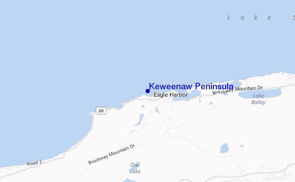 carte de localisation de Keweenaw Peninsula