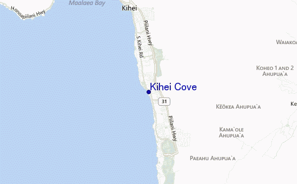 carte de localisation de Kihei Cove