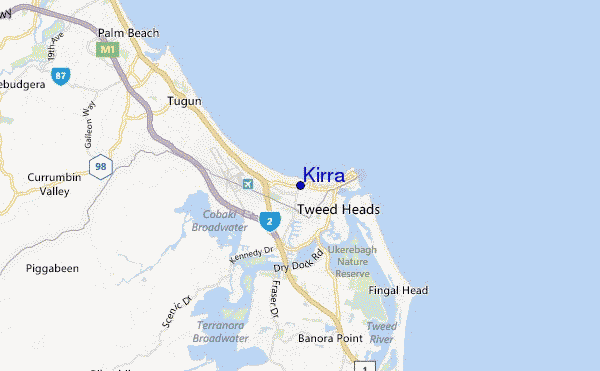 carte de localisation de Kirra