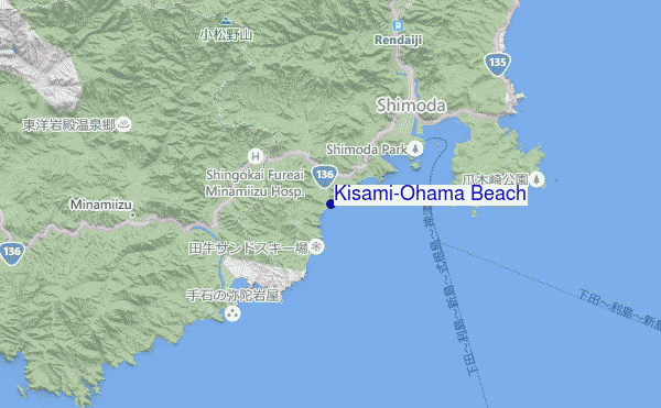 carte de localisation de Kisami-Ohama Beach